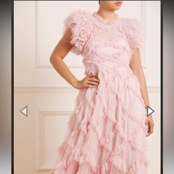 BRAND NEW Needle and thread Genevieve Ruffle Gown, size 8 - Picture 4 of 5